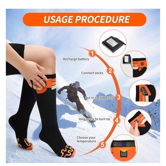 Mecmic Heated Socks for Men Women w APP Control 3000Mah 17H Heat Socks Medium - Picture 7 of 12